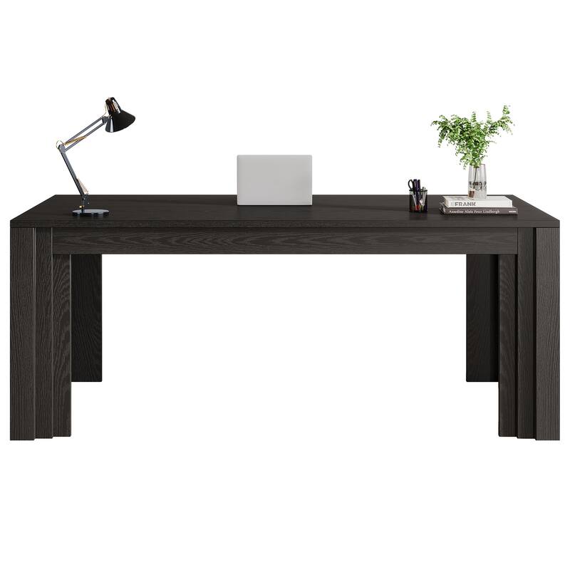 63-Inch Executive Desk, Large Home Office Computer Desk, Writing Table Business Workstation for Home Office, Conference Room