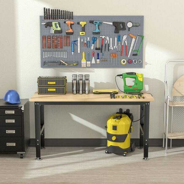 72'' Work Bench Adjustable with Certified Power Outlets Max 2000 LBS