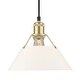 preview thumbnail 1 of 0, Yep by Golden Lighting Orwell 1-light 10in Pendant in Brushed Champagne Brass and Opal Glass - Gold