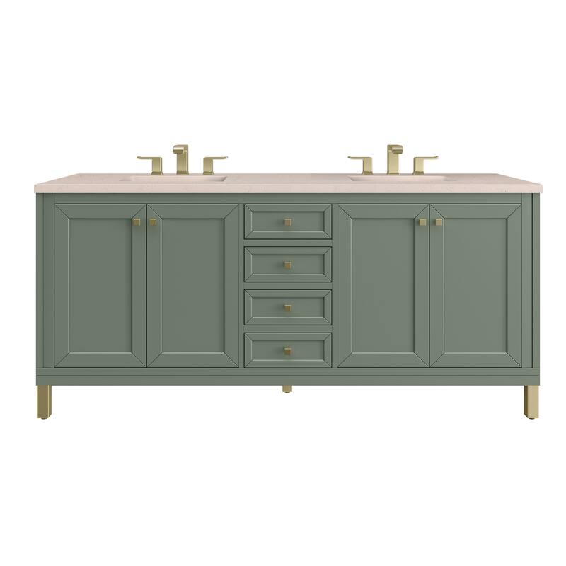 James Martin Vanities Chicago 72" Double Vanity, Smokey Celadon
