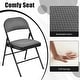 preview thumbnail 6 of 8, Gymax Set of 6 Folding Chairs Fabric Upholstered Padded Seat Metal