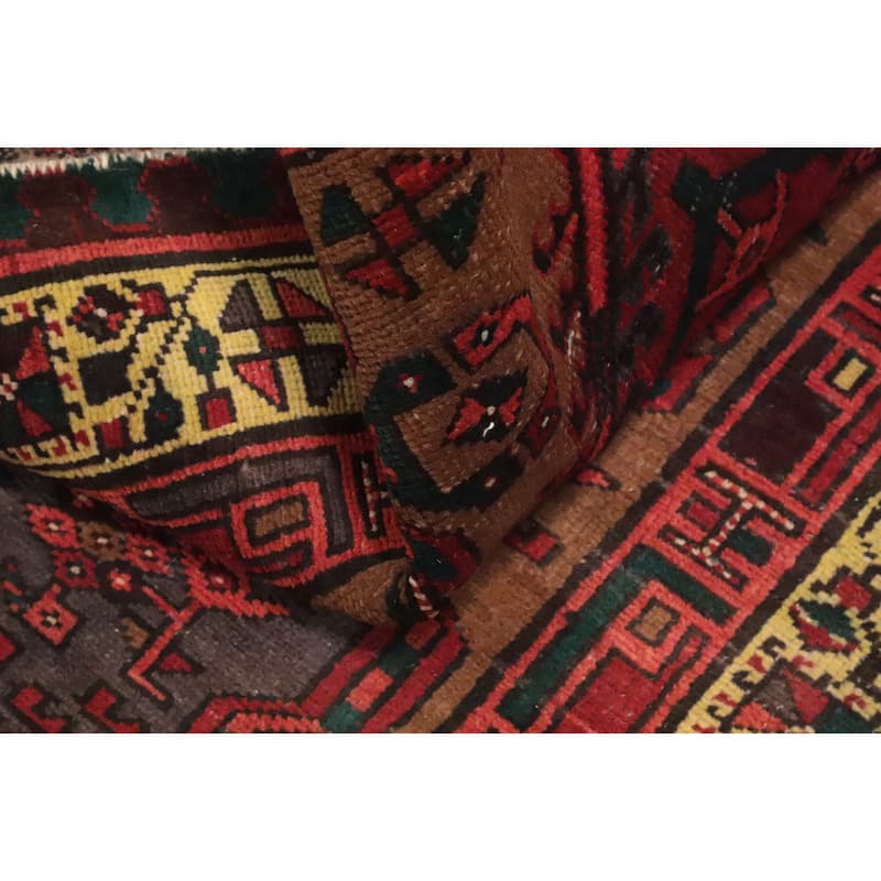 Hand Knotted Oriental 100% Wool Carpet Traditional Tribal Brown Ardebil Runner Rug - 10' 5'' X 3' 4''