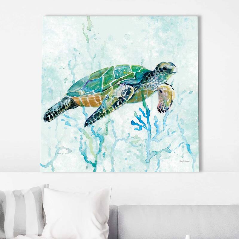 "Sea Turtle Swim I" by Carol Robinson Print on Canvas