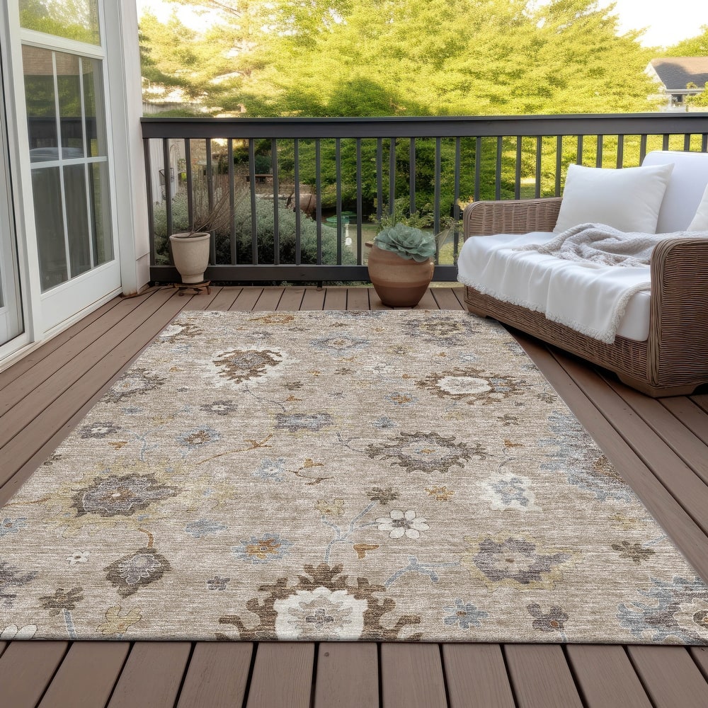 Machine Washable Indoor/ Outdoor Chantille Kashan Traditonal Rug