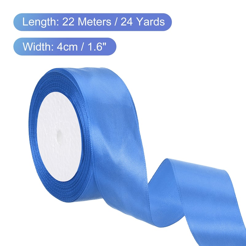 24 Yards Satin Ribbon Polyester for Gift Decoration - Light Blue