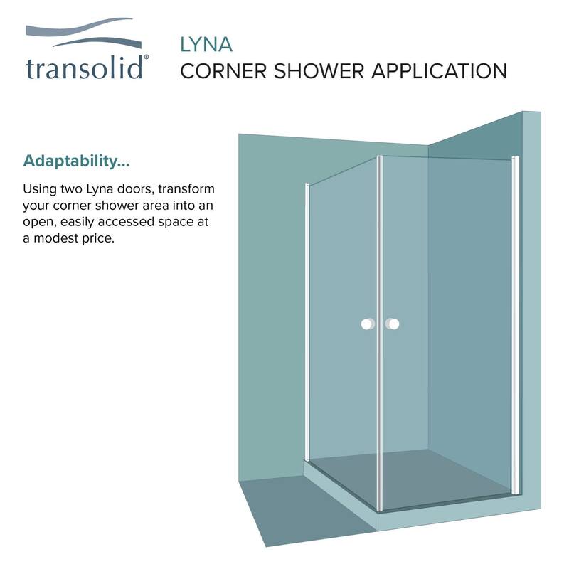Transolid LSD287006C 70" High x 28" Wide Pivot Frameless Shower Door