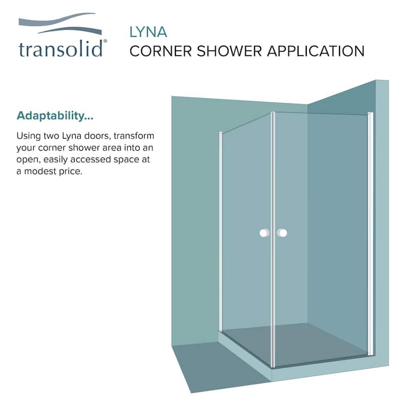 Transolid LSD347006C 70" High x 34" Wide Pivot Frameless Shower Door