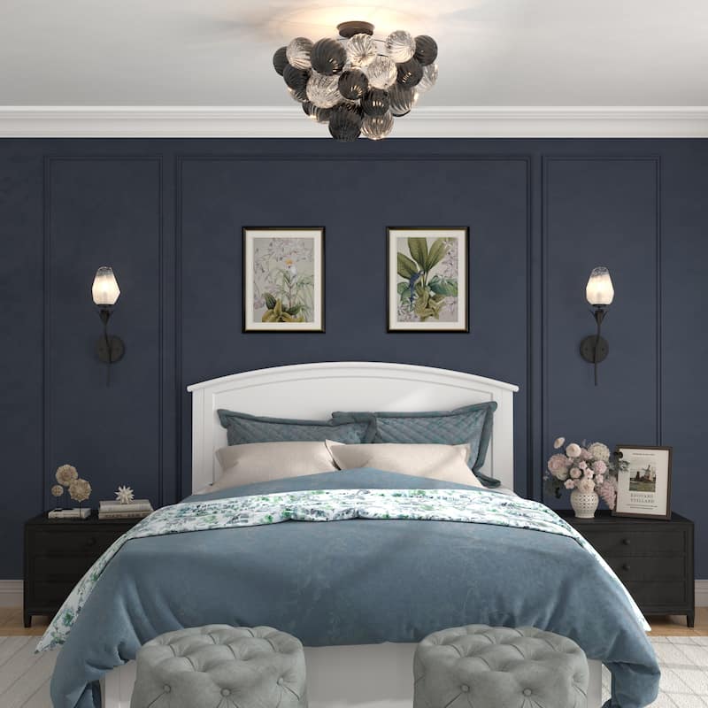 Eroile 1-light Modern Dimmable Glass Flush Mount Ceiling Lighting