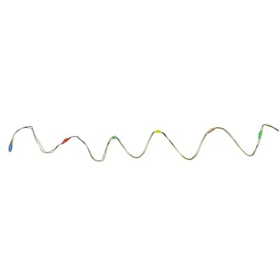 35 B/O Silver LED Micro Fairy Christmas Light - 6 ft Gold Copper Wire