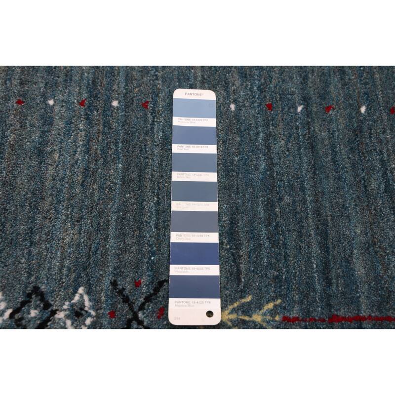 ECARPETGALLERY Hand Loomed Kashkuli Gabbeh Dark Blue Wool Rug - 5'1 x 6'8