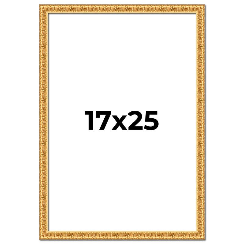 17x25 Frame Gold Real Wood Picture Frame Width 1 inches | Interior