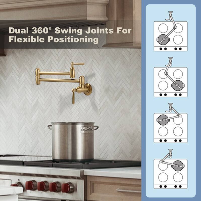 WOWOW Vintage Pot Filler Folding Kitchen Faucet