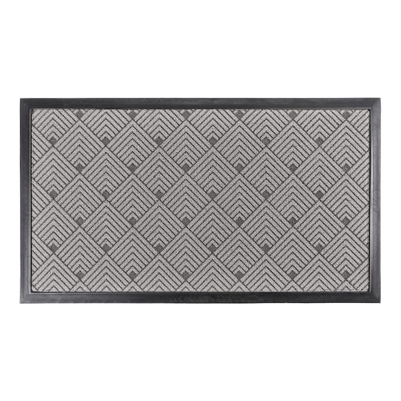 KAF Home 17"x30" Nested Angles Door Mat - Gray - 30"W x 17"D