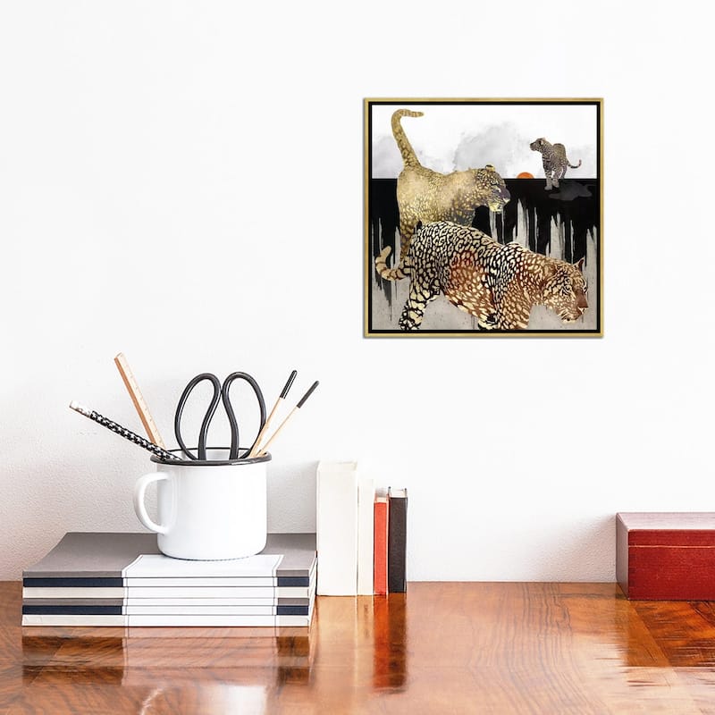 iCanvas "Minimal Leopards" by SpaceFrog Designs Framed Canvas Print