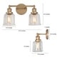 preview thumbnail 5 of 7, Ciare Modern Wall Sconce Bathroom Vanity Lights Gold Bell Dimmable Glass Shade - L 15"x W 7"x H 10"