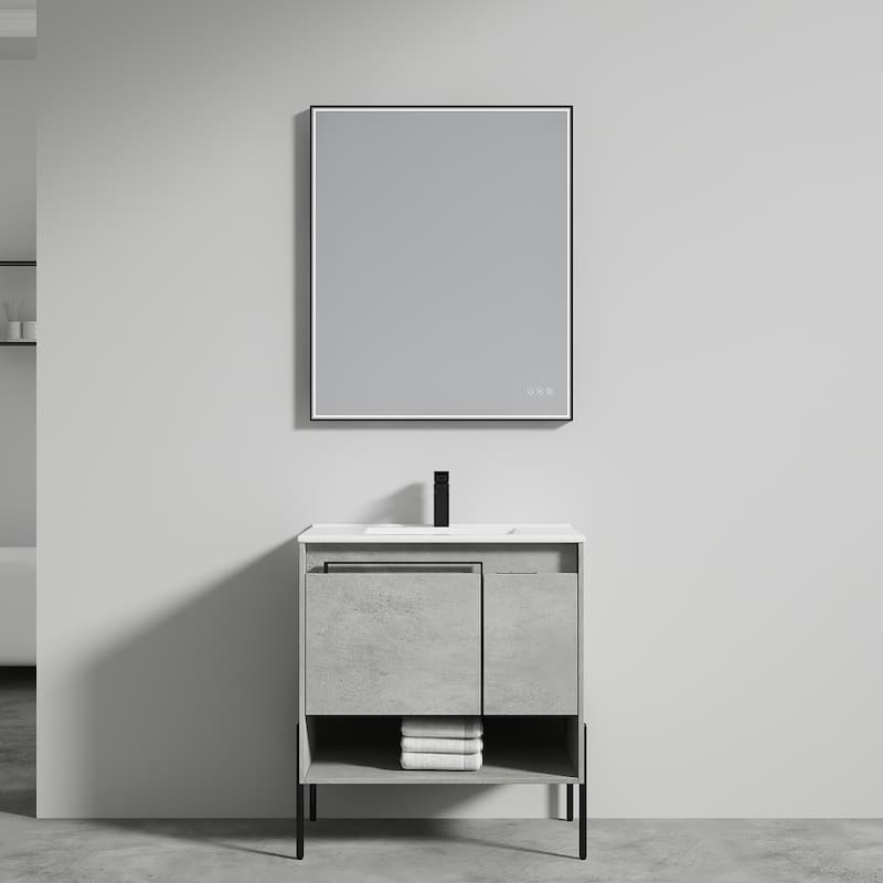 Blossom Turin 30 Inch Freestanding Bathroom Vanity with Ceramic Sink
