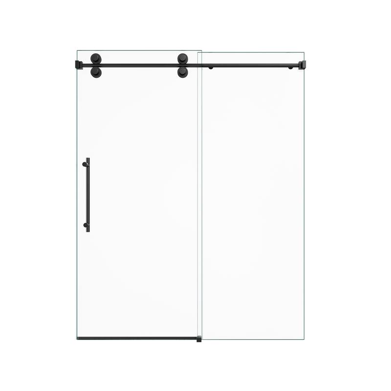 GDFStudio - Modern America Design Frameless Single Sliding Shower Door with 5/16" SGCC Tempered Glass & Stainless Steel Hardware