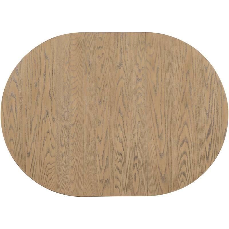 Farmhouse-style Round Extendable Dining Table For Dining Room,Solid Wood Dining Table