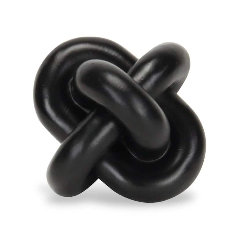 Interlocking Chain Knot Sculpture - 4.5" - Black