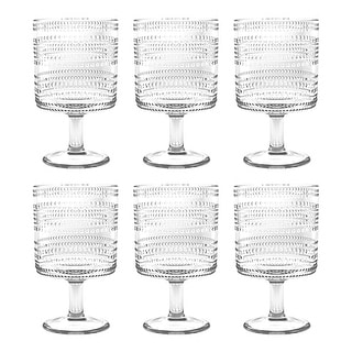 Abode Homewares Beaded Acrylic Stacking Wine Glass -14.8 oz - Set of 6