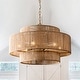 preview thumbnail 1 of 14, Bohemian Brown Hemp Rope Tiered Drum Chandelier Light - 23.62 "W x 15.16"H