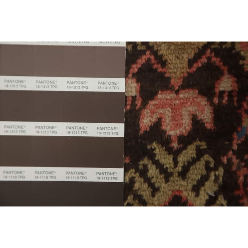 Hand Knotted Oriental 100% Wool Carpet Traditional Floral Brown Malayer Runner Rug - 8' 10'' X 3' 11''