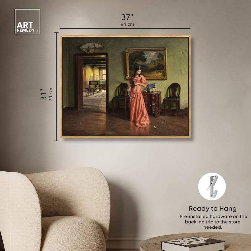 Woman and the Necklace Canvas by Art Remedy