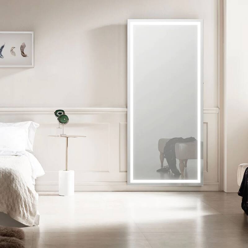 Modern Mirrors Reeva Wall Mounted Full Length Mirror with Lights, 85x40 inches LED Full Body Mirrors for Bedroom and Living Room - 85*40