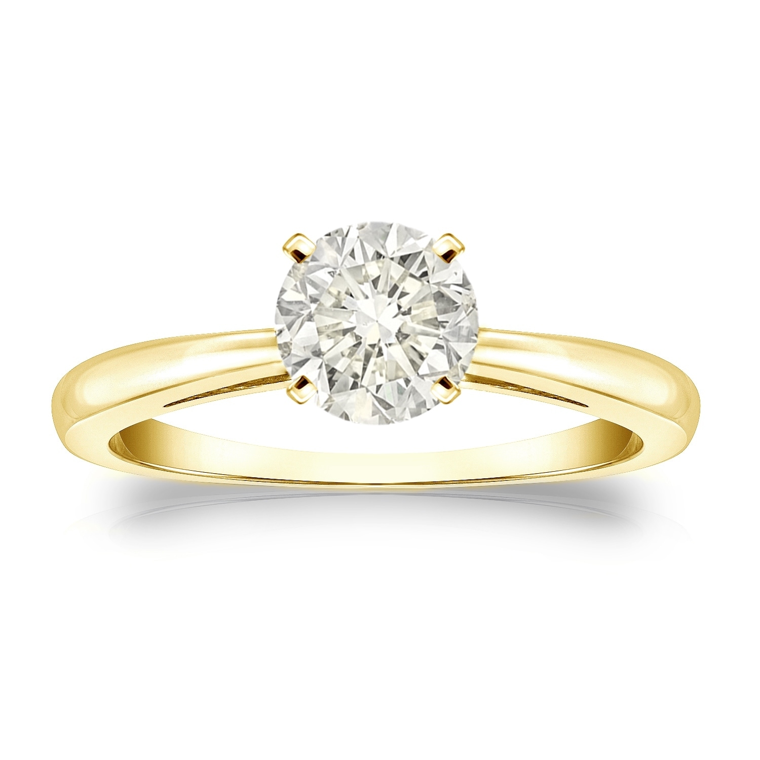 Auriya 14k Gold 3/4 carat TW Round Solitaire Diamond Engagement Ring
