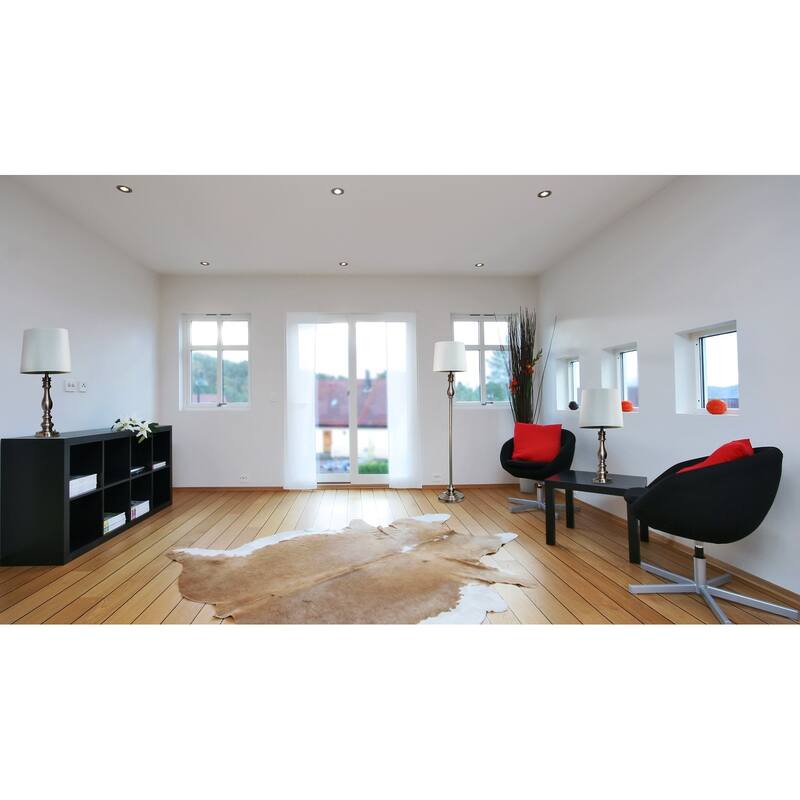 60 in. Brushed Steel Finish Table Lamp with White Shade, Sturdy Table Lamp for Living Rooms and Bedrooms