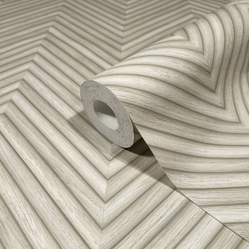 Galerie Wallcoverings Woods and Wicker Collection Herringbone Wood Effect Matte Finish Vinyl on Non-woven Wallpaper Roll