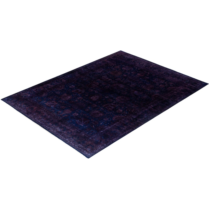 Fine Vibrance One-of-a-Kind Hand-Knotted Area Rug - Navy, 9' 1" x 12' 0" - 9' 1" x 12' 0"