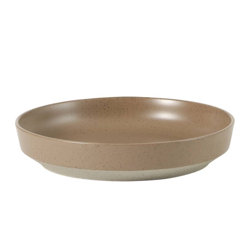 Gibson Elite Overbrook 16-Piece Pottery Clay Stoneware Stackable Dinnerware Set - Plates & Bowls, Reactive Glaze, Service for 4