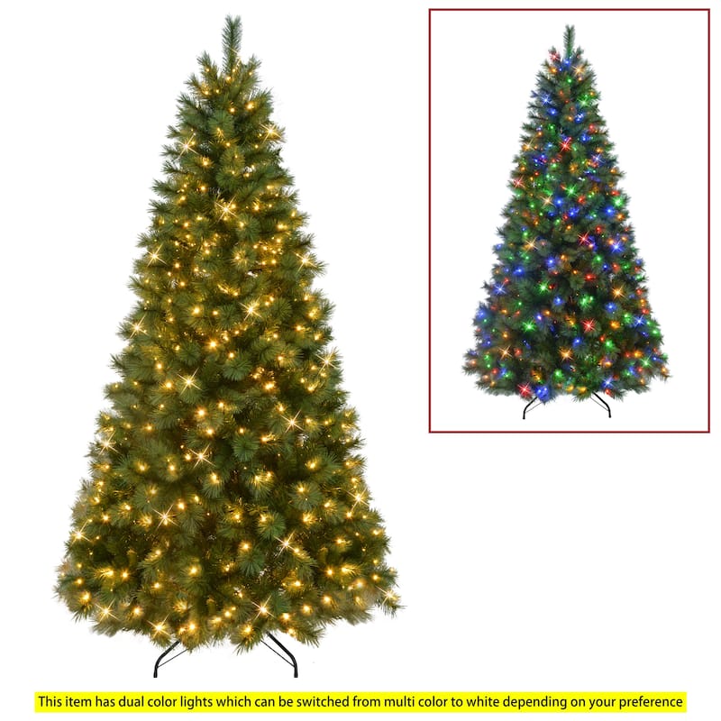 Puleo International 6.5' Pre-Lit Artificial Wyoming Pine Tree with Multi-Function LED Lights