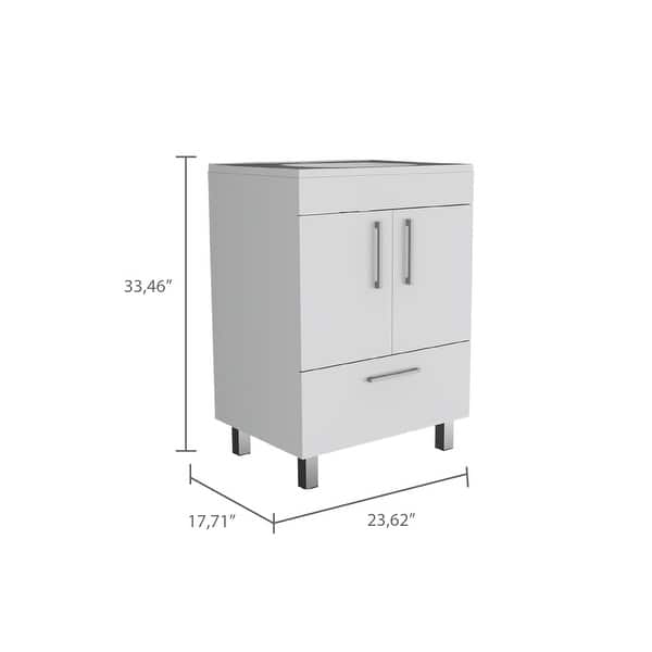 dimension image slide 1 of 3, 2-Door Bathroom Vanity Cabinet with Sink Rectangle Storage Cabinet