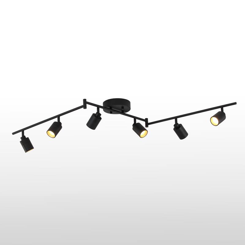 VidaLite Shura 6-Head LED Swivel Track Light, Directional Spot Lights, Dimmable - 10.45" x 62.2"