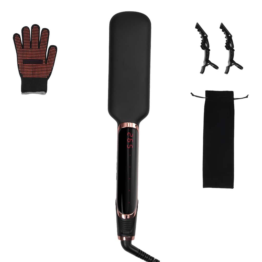 Titanium Hair Straightener, 2-inch - Features Infrared, Negative Ions, Dual Voltage (110V/240V), LCD Screen