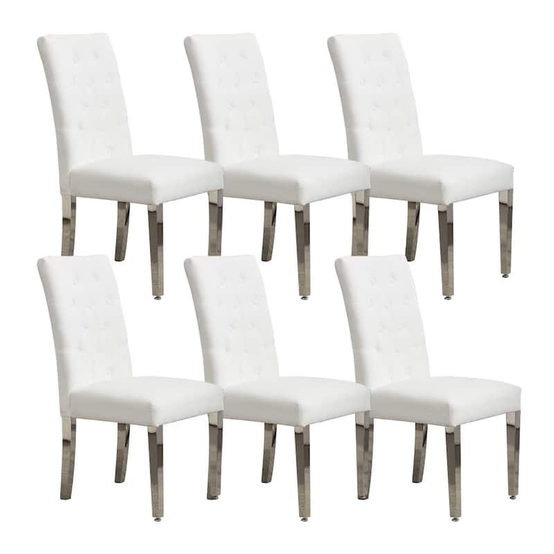 Set of 2 Modern Dining Chairs with Plush Velvet Upholstery, Sturdy Stainless Steel Legs & S-Shaped Springs - Ergonomic Support