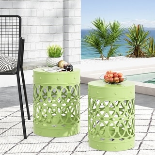Mellie Outdoor Outdoor Metal Side Tables (Set of 2) by Christopher Knight Home