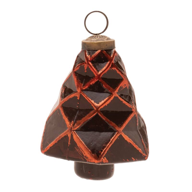 Textured Glass Tree and Onion Ornament (Set of 6) - N/A