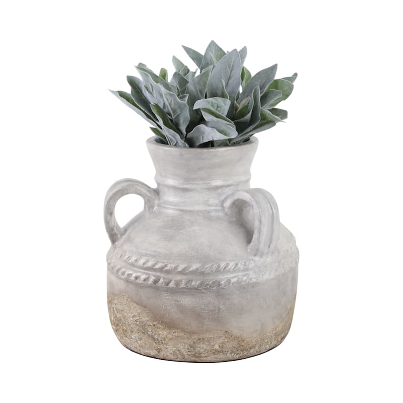 Terracotta Vase Rustic Textured Design Double Handles for Modern Space
