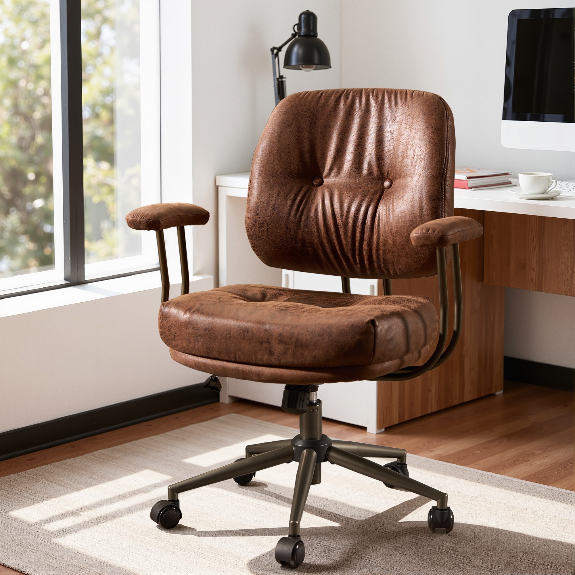 HOOOWOOO Mid-Century Ergonomic Office Swivel Task Chair