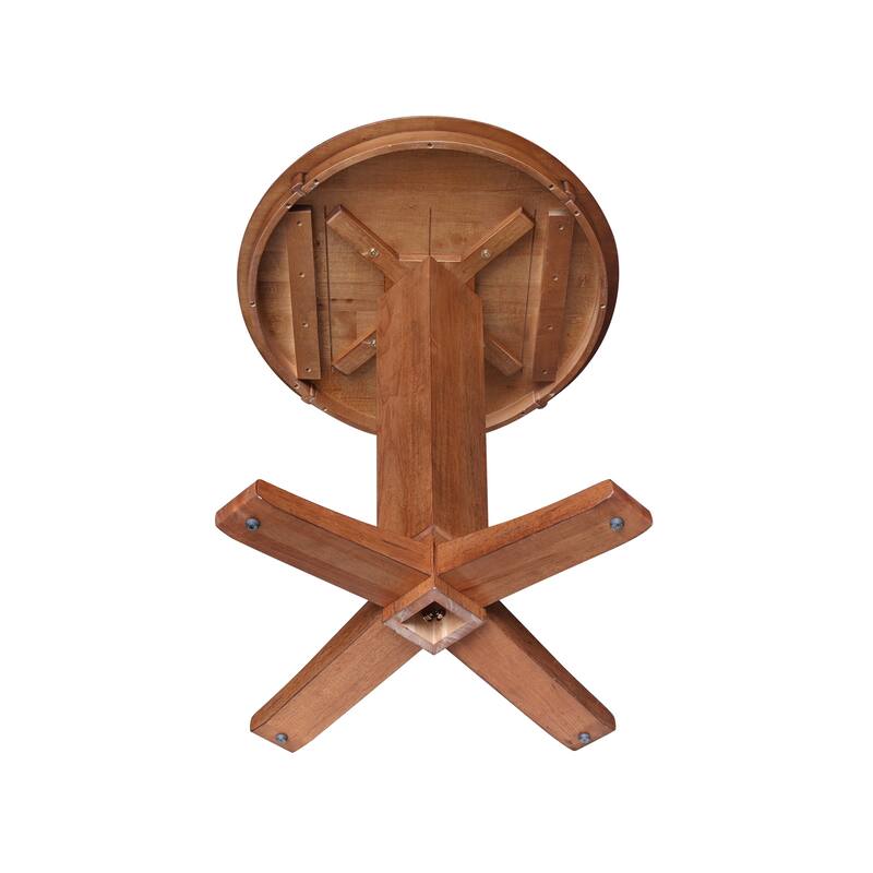 30 in Solid Wood Round Top Counter Height Pedestal Dining Table