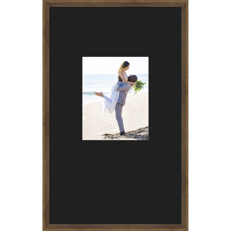 Lucie Black Framed Picture Frame, Photo Frame - 16x26 Matted Black 8x10 - Lucie Light Bronze