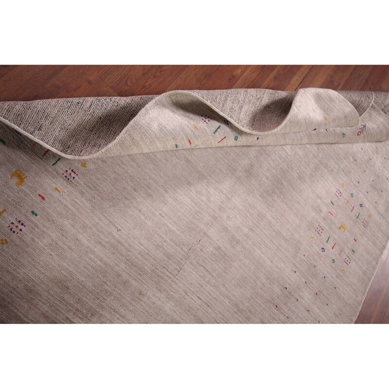 Gabbeh Indian Area Rug Hand-Knotted Beige Wool Carpet - 4'9"x 7'9"