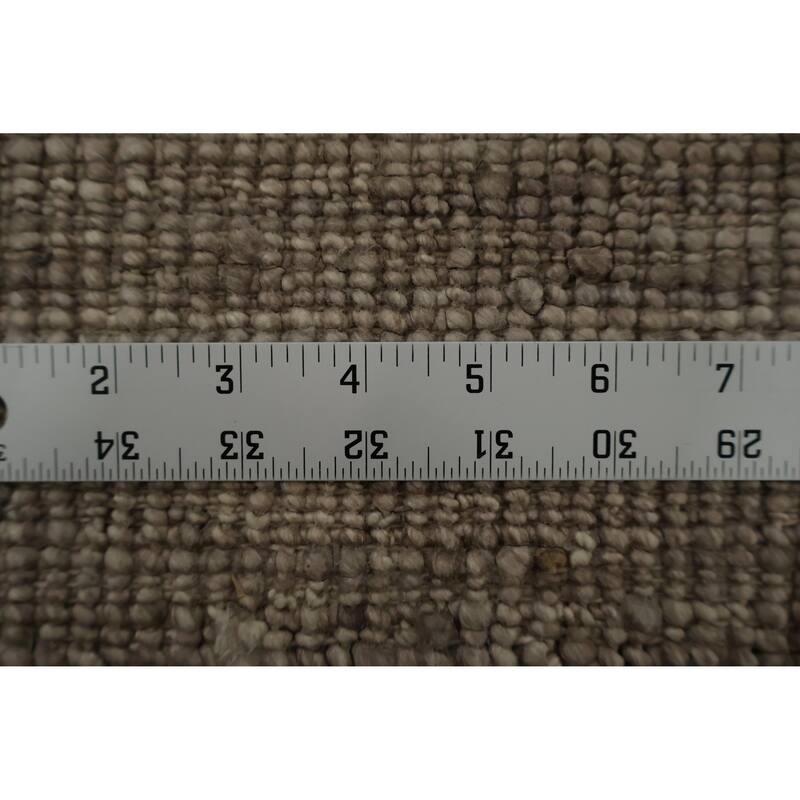 Hand Knotted Oriental Silk Carpet Tribal Contemporary Greys & Charcoal Gabbeh Area Rug - 12' 11'' X 9' 5''