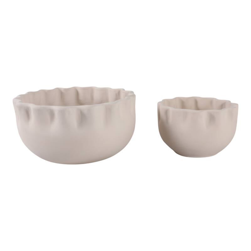 Terracotta Planters Handcrafted Decorative Sculpted Design (Set of 2)