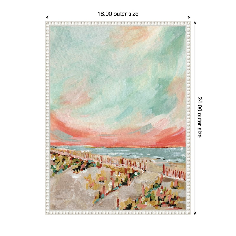 Kate and Laurel Sylvie Landscape 03 Beach Framed Canvas by Annie Quigley