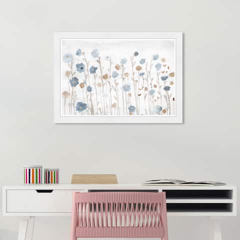 Wynwood Studio 'Beautiful Growth Light Blue' Floral and Botanical Blue Wall Art Framed Print