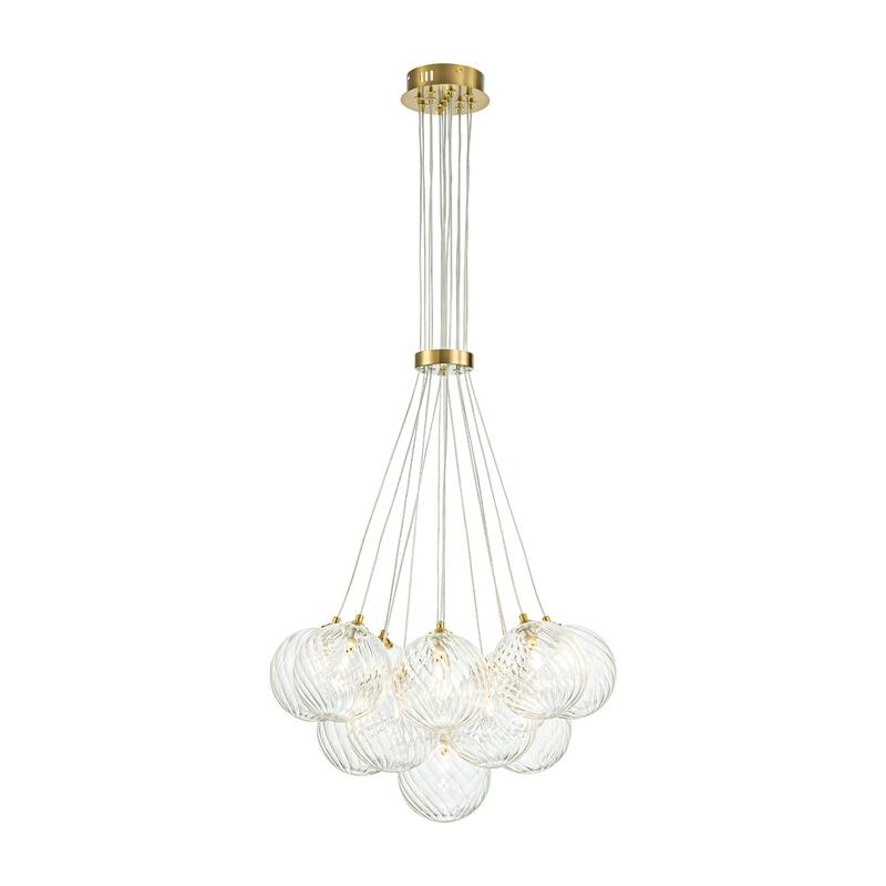 13/ 19-Light Modern Glam Large Sputnik Cluster Glass Globe Bubble Chandelier with Swirled Glass Bubble Globe (Bulb Not Included)